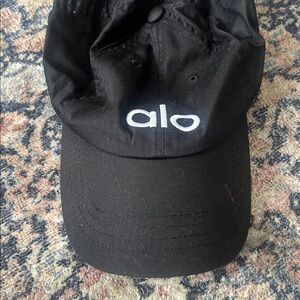 ALO yoga black baseball hat Velcro back